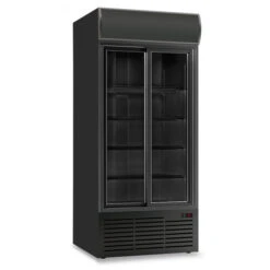 Armadio Frigo Refrigerato Ventilato 2 Porte Con Cassonetto Retroilluminato Modello CL113TCSLBLACK