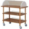 Carrello Di Servizio In Legno Noce Con Cupola In Plexiglas Modello CLC2013 Tre Piani