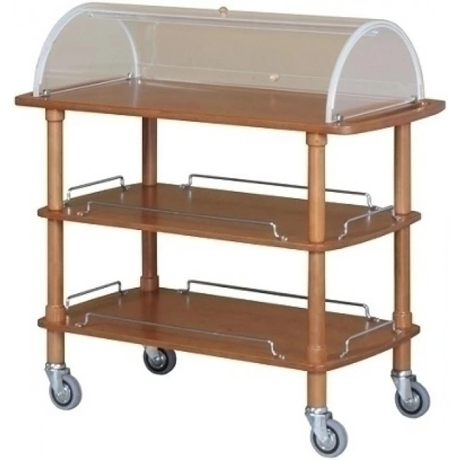 Carrello Di Servizio In Legno Noce Con Cupola In Plexiglas Modello CLC2013 Tre Piani 3 Carrello Di Servizio In Legno Noce Con Cupola In Plexiglas Modello CLC2013 Tre Piani