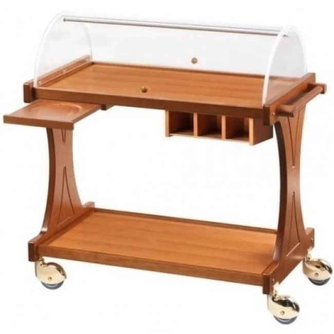 Carrello Di Servizio In Legno Noce Modello CL2260 Due Piani Cupola In Plexiglas Semicircolare Con Coperchi Rientranti 3 Carrello Di Servizio In Legno Noce Modello CL2260 Due Piani Cupola In Plexiglas Semicircolare Con Coperchi Rientranti