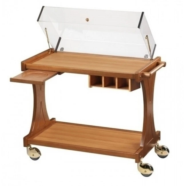 Carrello Di Servizio In Legno Noce Modello CL2351 Due Piani 3 Carrello Di Servizio In Legno Noce Modello CL2351 Due Piani