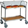 Carrello Di Servizio Modello CA1152 Per Dolci, Formaggi E Antipasti. Acciaio E Nobilitato Noce 2 Piani -Ristosubito Negozio carrello di servizio modello ca1152 per dolci formaggi e antipasti acciaio e nobilitato noce 2 piani 95a