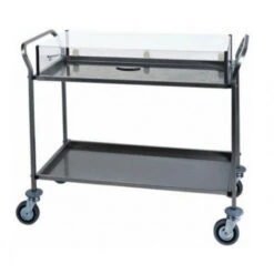 Carrello Di Servizio Modello CA1162 Struttura Inox Con Cupola In Plexiglas Due Piani