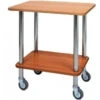 Carrello Modello CA901 Gueridon Ripiani Carrello In Nobilitato Noce Con Bordo In Gomma.