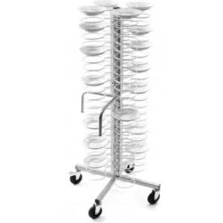 Carrello Portapiatti Trasportabile Modello CA1438G Struttura In Acciaio Plastificato Portata 96 Piatti Griglia Cromata Per Piatti 25/31