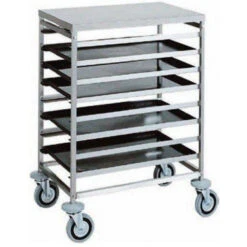 Carrello Portateglie Per Pasticceria E Pizzeria Modello CA1483 Portata N. 8 Teglie Cm 60x40