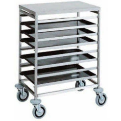 Carrello Portateglie Per Pasticceria E Pizzeria Modello CA1493 Portata N. 8 Teglie Cm 80x60 O N. 16 Teglie Cm 60x40