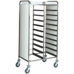 Carrello Portavassoio GN 1/1 Modello CA1460P Per Ristorante Pannellato Lateralmente In Perfex Bianco