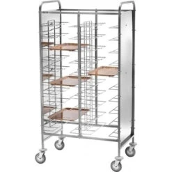 Carrello Portavassoio Universale Per Ristorante Modello CA1465P Pannelli Laterali In Materiale Plastico Antibatterico (Perfex)