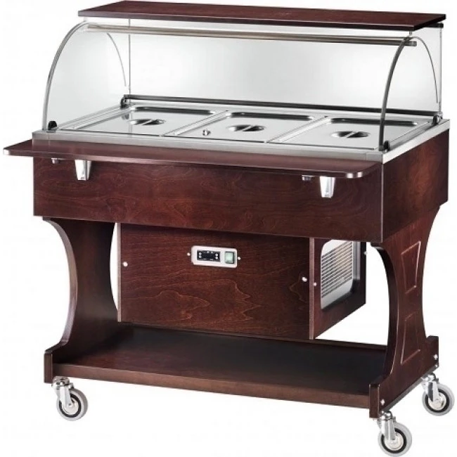 Carrello Refrigerato In Legno Modello CLR2787BT Con Cupola In Plexiglas Colore Noce O Wengè 3 Carrello Refrigerato In Legno Modello CLR2787BT Con Cupola In Plexiglas Colore Noce O Wengè