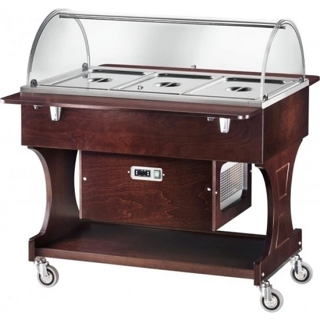 Carrello Refrigerato In Legno Modello CLR2788BT Con Cupola In Plexiglas Colore Noce O Wengè 3 Carrello Refrigerato In Legno Modello CLR2788BT Con Cupola In Plexiglas Colore Noce O Wengè