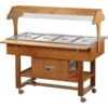 Carrello Refrigerato In Legno Modello ELR2825 Con Cupola In Plexiglas Colore Noce O Wengè