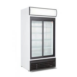 Espositore Verticale A Refrigerazione Ventilata Con Cassonetto Luminoso Per Bibite COF Modello UBC1000SD