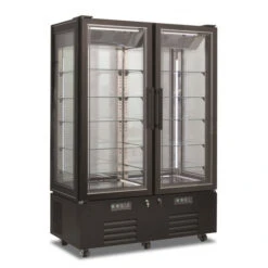Frigo Pasticceria Vetro Quattro Lati Doppio Termostato No Frost In Acciaio Inox Modello VICTORIA132NFNBLACK