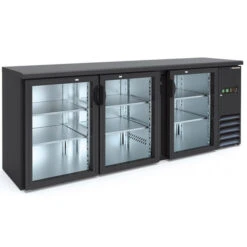 Tavolo Retro Banco Refrigerato Ventilato Modello BB300GD Con Porte A Vetro