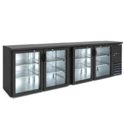 Tavolo Retro Banco Refrigerato Ventilato Modello BB400GD Con Porte A Vetro