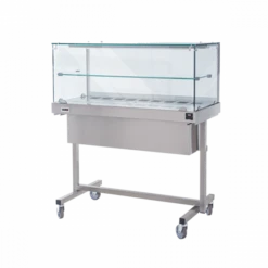 Termovetrina Con Carrello E Mensola SDF Struttura In Acciaio Inox Controllo Termostatico Vetri Diritti Modello TCM001