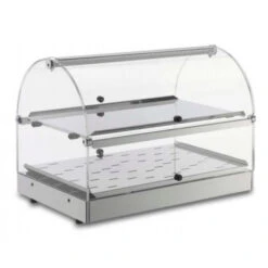 Vetrina Espositore Da Banco Calda TP Modello VB52R 2 Ripiani Fianchi E Antine In Plexiglass Potenza 500 W