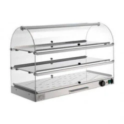 Vetrina Espositore Da Banco Calda TP Modello VB83R 3 Ripiani Fianchi E Antine In Plexiglass Potenza 1000 W