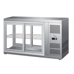 Vetrina Refrigerata Da Banco Snack Modello G-HAV111 Vetro Dritto E Portine Scorrevoli Da Entrambi I Lati