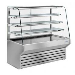 Vetrina Refrigerata Ideale Per Pasticceria Secca, Sandwich Zoin Modello Harmony ES132B Vetro Temperato Curvo Apribile Verso Il Basso Refrigerazione Ventilata Gruppo Incorporato