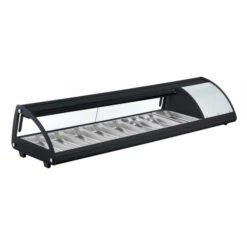 Vetrina Refrigerata Per Sushi Vetro Apribile Modello AK813NSB Capacità Bacinelle 8 Bacinelle GN1/3 H 4 Cm